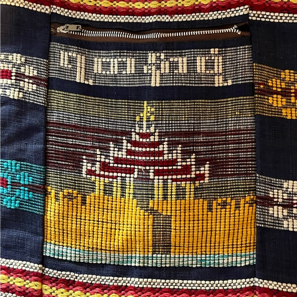 Nepalese handbag in Navy with multiple patterns. - Picture 2 of 12